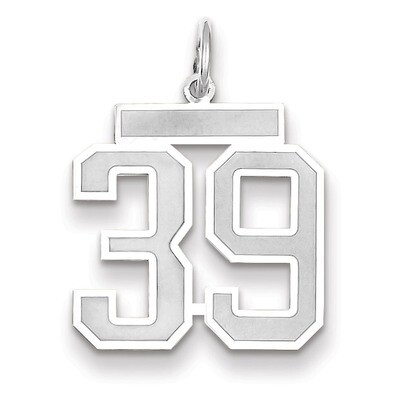 Number 39 Charm Medium Satin 14k white Gold WSM39, MPN: WSM39, 883957077451