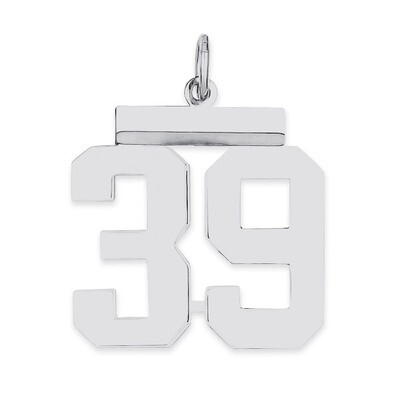 Pendant Number 39 Polished Sterling Silver Medium QMS39, MPN: QMS39, 191101278112
