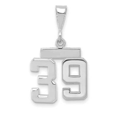 Number 39 Charm 14k White Gold Polished Small WSP39, MPN: WSP39, 196904075043