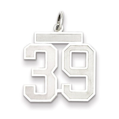Pendant Number 39 Satin Sterling Silver Medium QPM39, MPN: QPM39, 883957126654