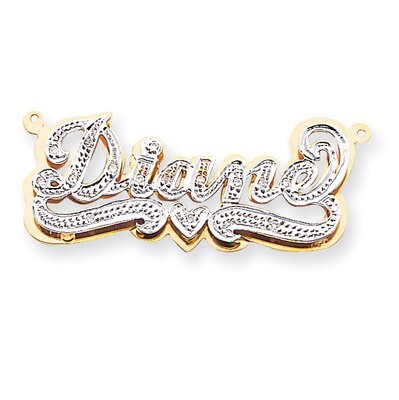 3-Dimensional Diamond Nameplate Pendant 14k Gold XNA39, MPN: XNA39, 191101542732