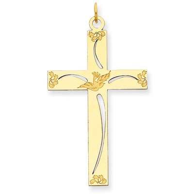 Laser Designed Cross Pendant 14k Gold XR1051, MPN: XR1051, 886774131146