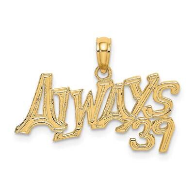Always 39 Charm 14k Gold D3908, MPN: D3908,