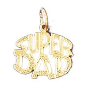 Dazzlers Jewelry Super Dad Pendant Necklace Charm Bracelet in Yellow, White or Rose Gold 9867, MPN:…