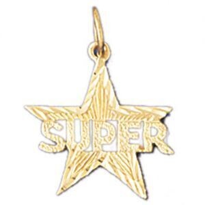 Dazzlers Jewelry Super Star Pendant Necklace Charm Bracelet in Yellow, White or Rose Gold 10244, MP…