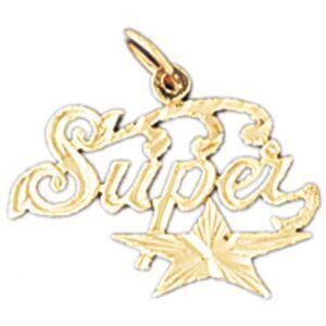 Dazzlers Jewelry Super Star Pendant Necklace Charm Bracelet in Yellow, White or Rose Gold 10245, MP…