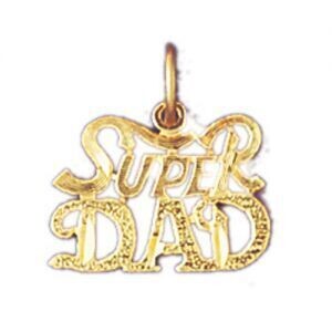 Dazzlers Jewelry Super Dad Pendant Necklace Charm Bracelet in Yellow, White or Rose Gold 9873, MPN:…