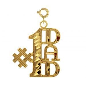 Dazzlers Jewelry Super Dad Pendant Necklace Charm Bracelet in Yellow, White or Rose Gold 9879, MPN:…
