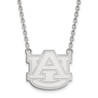 Auburn University Large Pendant with Chain Necklace 14k White Gold 4W016AU-18, MPN: 4W016AU-18, 886…