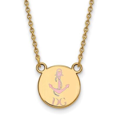 Delta Gamma Extra Small Enameled Pendant with 18 Inch Chain Gold-plated Silver GP044DG-18, MPN: GP0…