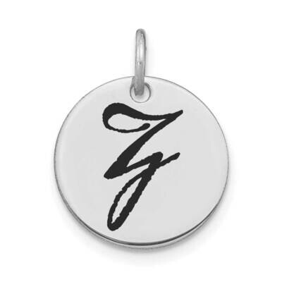 Letter Z Black Epoxy Initial Disk Charm 14k White Gold Polished YC1436WZ, MPN: YC1436WZ, 1969040901…