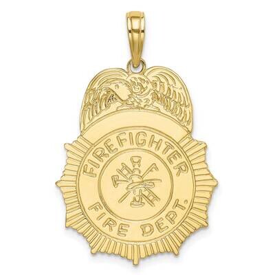 Firefighter Fire Dept. Badge Charm 10k Gold 10K2843, MPN: 10K2843,
