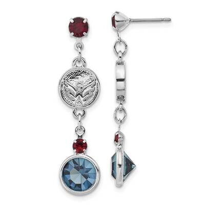 NHL Washington Capitals Crystal Dangle Earrings CAP065ER-CR, MPN: CAP065ER-CR, 634401857699