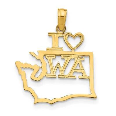 Washington State Pendant 14k Gold Solid D1194, MPN: D1194,