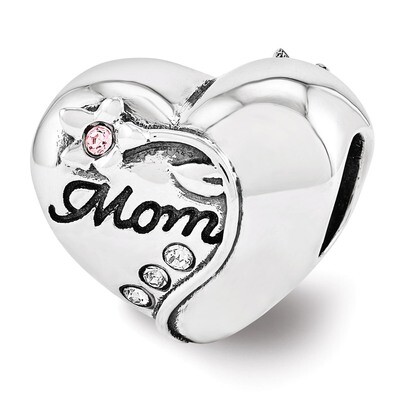 Swarovski Mother&#39;s Heart Bead - Sterling Silver QRS3414, MPN: QRS3414, 886774964157