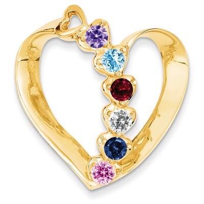 6 Birthstones Mothers Heart Slide 14k Gold Polished XMP4/6, MPN: XMP4/6, 883957474113