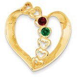 2 Birthstones Mothers Heart Slide 14k Gold Polished XMP4/2, MPN: XMP4/2, 883957447872