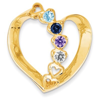 4 Birthstones Mothers Heart Slide 14k Gold Polished XMP4/4, MPN: XMP4/4, 883957523897