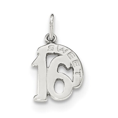 SWEET 16 Charm Sterling Silver Polished QC8533, MPN: QC8533, 191101362071