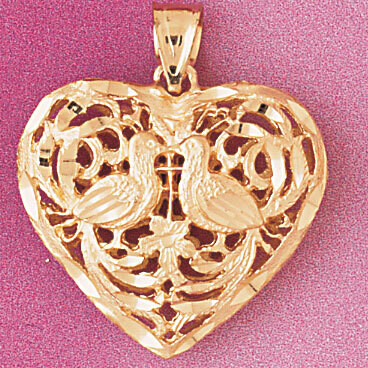 Dazzlers Jewelry 3 Dimensional Filigree Heart Pendant Necklace Charm Bracelet in Yellow, White or R…