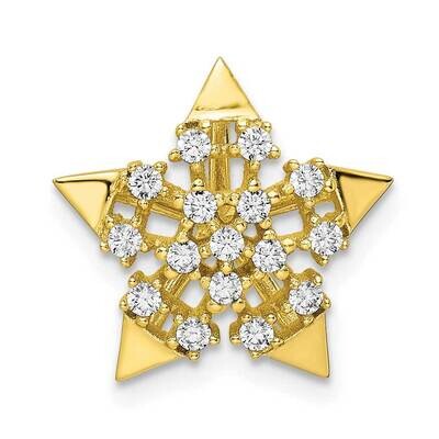 Gold-Tone Star Slide Sterling Silver Cz Diamond QP5530, MPN: QP5530,