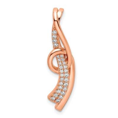 Rose-Tone Slide Sterling Silver Cz Diamond QP5455, MPN: QP5455,