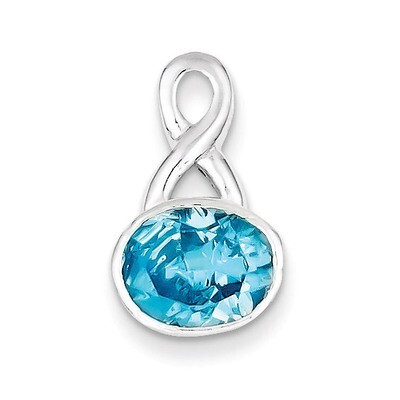 Blue Diamond Pendant Sterling Silver QC3027, MPN: QC3027, 883957907574