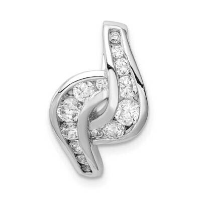 Fancy CZ Diamond Slide Sterling Silver Rhodium-plated QP5331, MPN: QP5331, 883957814445