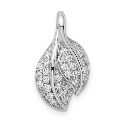 Leaf Slide Sterling Silver Rhodium-plated CZ Diamond QP5293, MPN: QP5293, 883957936321