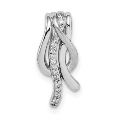 Brushed CZ Diamond Chain Slide Sterling Silver Rhodium-plated QP5380, MPN: QP5380, 883957919577