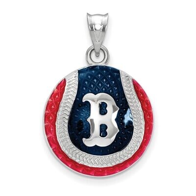 Boston Red Sox B Baseball Enameled Pendant Sterling Silver SS519RSO, MPN: SS519RSO, 634401179623