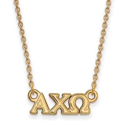 Alpha Chi Omega Extra Small Pendant with 18 Inch Chain Gold-plated Silver GP006ACO-18, MPN: GP006AC…