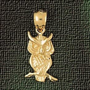 Dazzlers Jewelry Owl Pendant Necklace Charm Bracelet in Yellow, White or Rose Gold 3073, MPN: DZ-30…