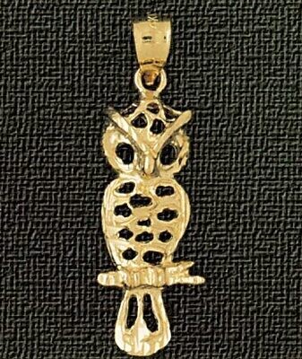 Dazzlers Jewelry Owl Pendant Necklace Charm Bracelet in Yellow, White or Rose Gold 3070, MPN: DZ-30…