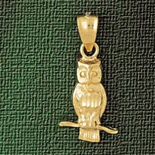 Dazzlers Jewelry Owl Pendant Necklace Charm Bracelet in Yellow, White or Rose Gold 3079, MPN: DZ-30…