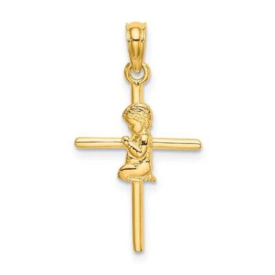 Praying Boy Cross Charm 14k Gold D3733, MPN: D3733, 637218031054
