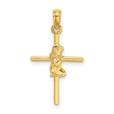 Praying Girl Cross Charm 14k Gold D3734, MPN: D3734, 637218031061