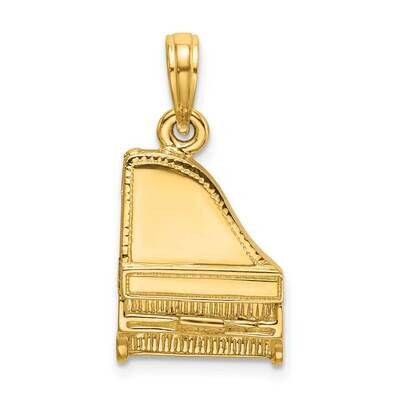 Moveable Grand Piano Charm 14k Gold 3-D K7236, MPN: K7236, 637218066315