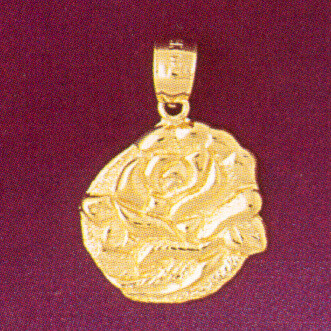 Dazzlers Jewelry Rose Flower Pendant Necklace Charm Bracelet in Yellow, White or Rose Gold 6738, MP…