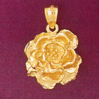 Dazzlers Jewelry Rose Flower Pendant Necklace Charm Bracelet in Yellow, White or Rose Gold 6737, MP…