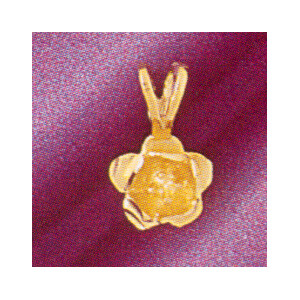 Dazzlers Jewelry Rose Flower Pendant Necklace Charm Bracelet in Yellow, White or Rose Gold 6741, MP…