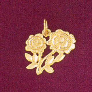 Dazzlers Jewelry Rose Flower Pendant Necklace Charm Bracelet in Yellow, White or Rose Gold 6734, MP…