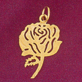 Dazzlers Jewelry Rose Flower Pendant Necklace Charm Bracelet in Yellow, White or Rose Gold 6730, MP…