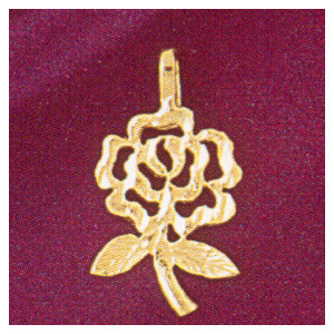 Dazzlers Jewelry Rose Flower Pendant Necklace Charm Bracelet in Yellow, White or Rose Gold 6729, MP…
