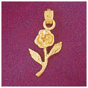 Dazzlers Jewelry Rose Flower Pendant Necklace Charm Bracelet in Yellow, White or Rose Gold 6721, MP…