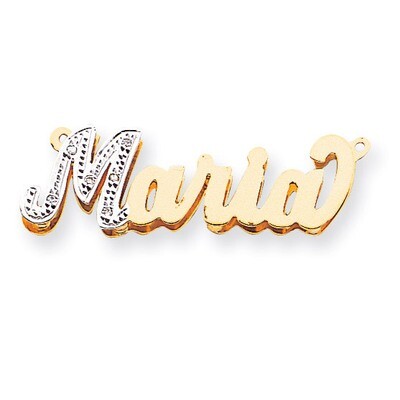 3-Dimensional Diamond Nameplate Pendant 14k Gold XNA54, MPN: XNA54, 191101542879