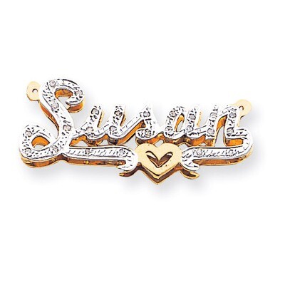 3-Dimensional Diamond Nameplate Pendant 14k Gold XNA49, MPN: XNA49, 191101542831