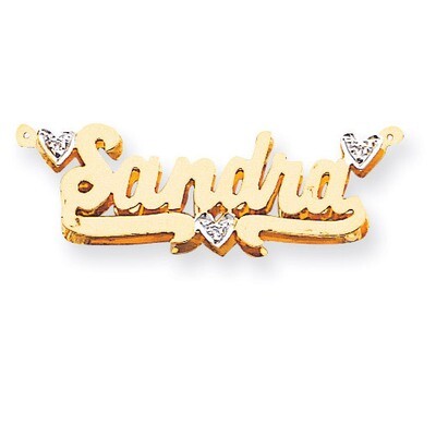 3-Dimensional Diamond Nameplate Pendant 14k Gold XNA53, MPN: XNA53, 191101542862