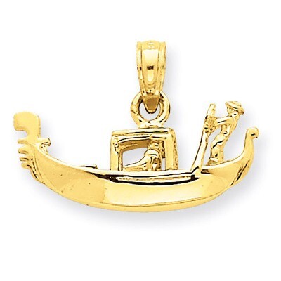 3-Dimensional Gondola Pendant 14k Gold Solid Polished C2233, MPN: C2233, 637218090518