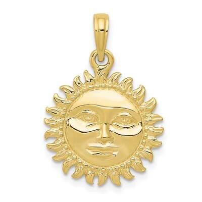 Solid Polished 3-Dimensional Sun Pendant 10k Gold 10C2282, MPN: 10C2282,